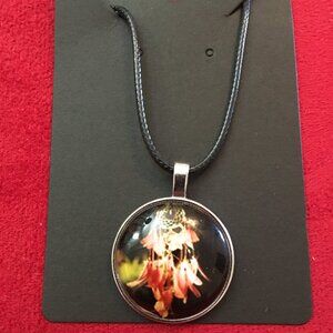 Mystic Dream Catcher Cabochon Glass Pendant with Silver Tone Fashion Necklace